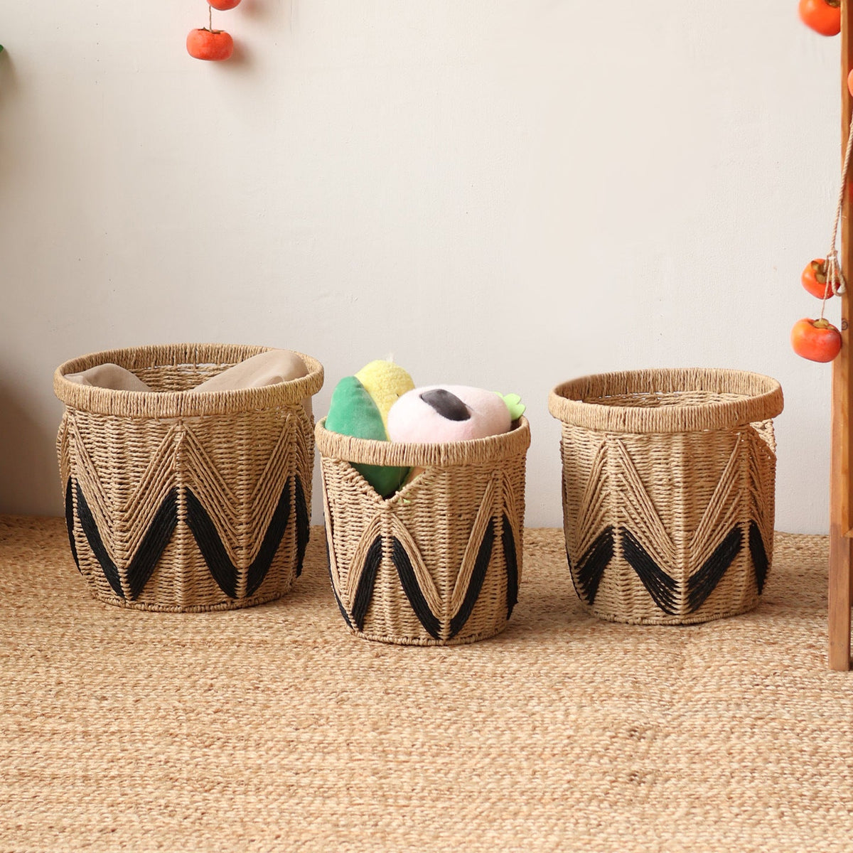Decorative Basket with Graphic Pattern | High & Bury