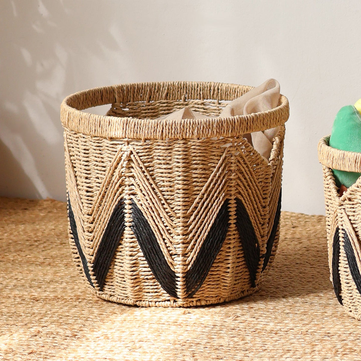 Decorative Basket with Graphic Pattern | High & Bury