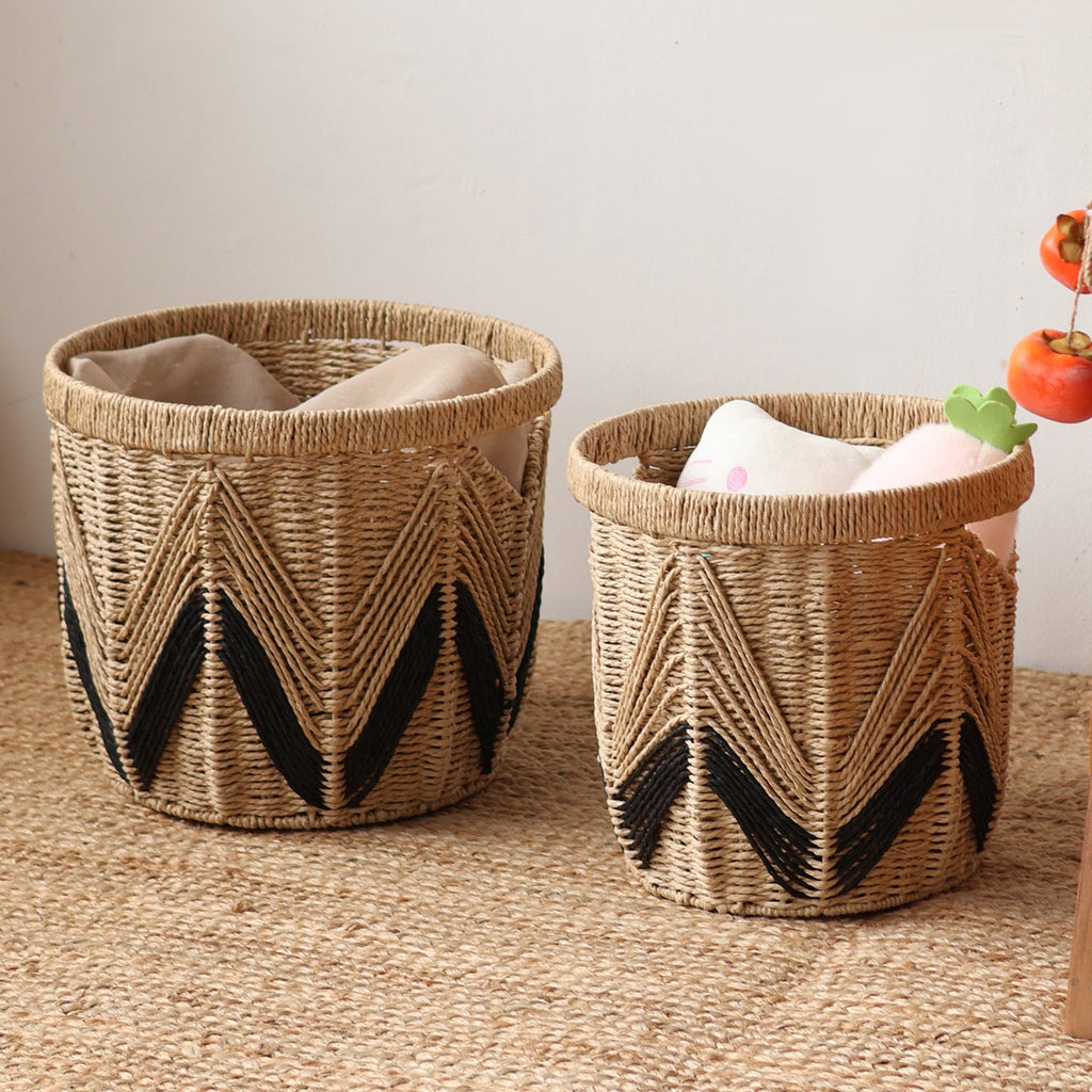 Decorative Basket with Graphic Pattern | High & Bury