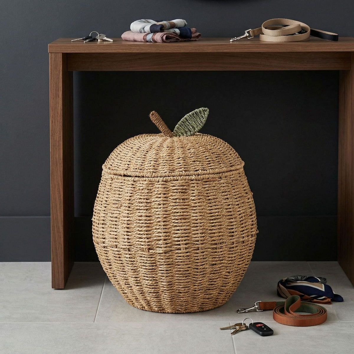 Decorative Basket Woven Natural Fiber Soft Textile | High & Bury