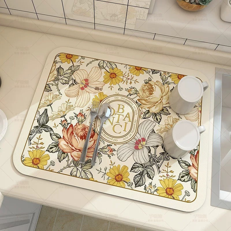 Decorative Botanical Kitchen Mat | High & Bury