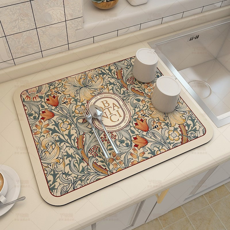 Decorative Botanical Kitchen Mat | High & Bury