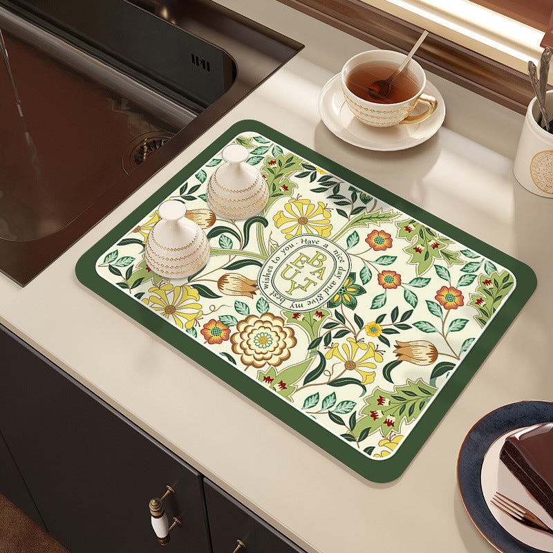 Decorative Botanical Kitchen Mat | High & Bury