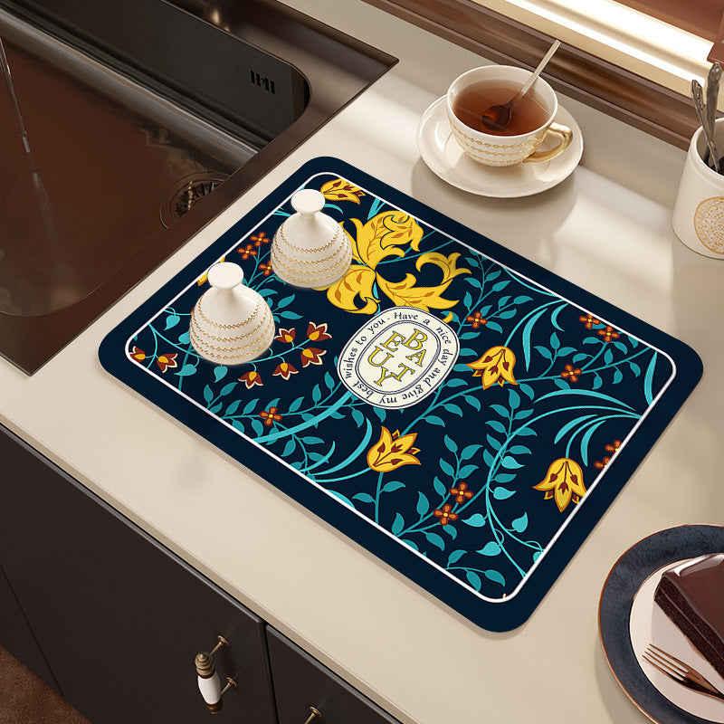 Decorative Botanical Kitchen Mat | High & Bury
