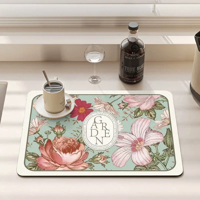 Decorative Botanical Kitchen Mat | High & Bury