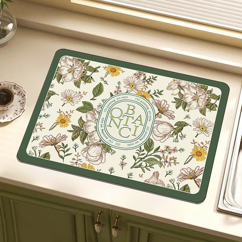 Decorative Botanical Kitchen Mat | High & Bury
