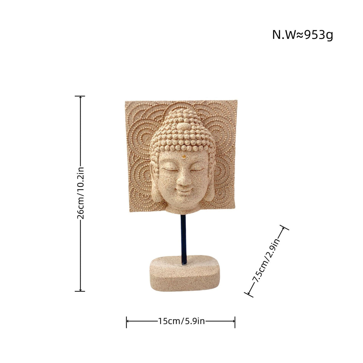 Decorative Buddha Statue Soft Textile Cast Resin | High & Bury