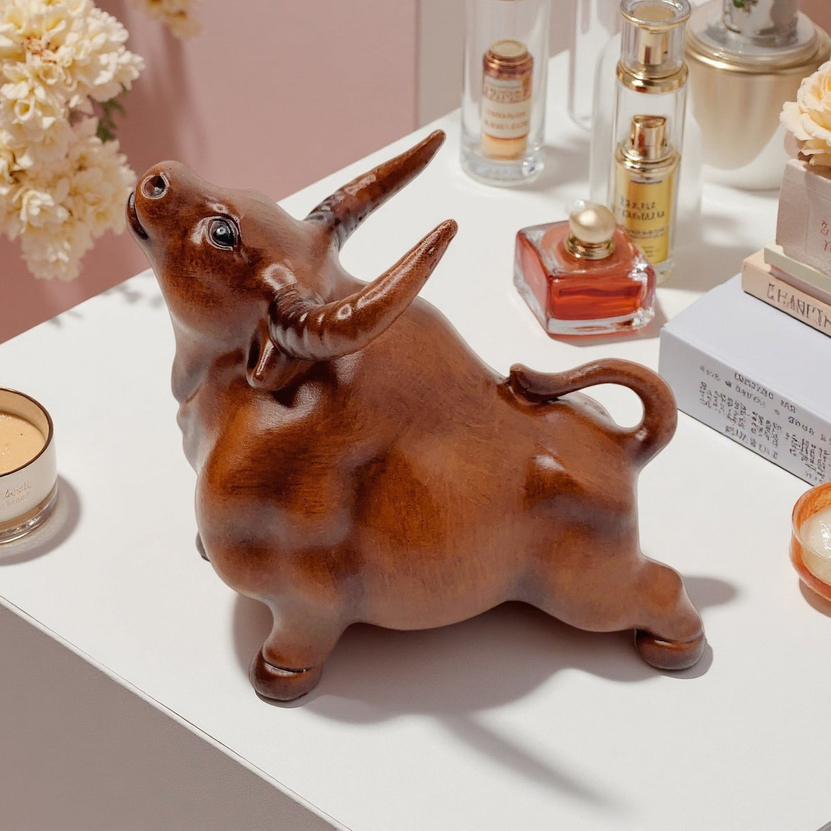 Decorative Bull Figure made of High-Quality Synthetic Resin | High & Bury