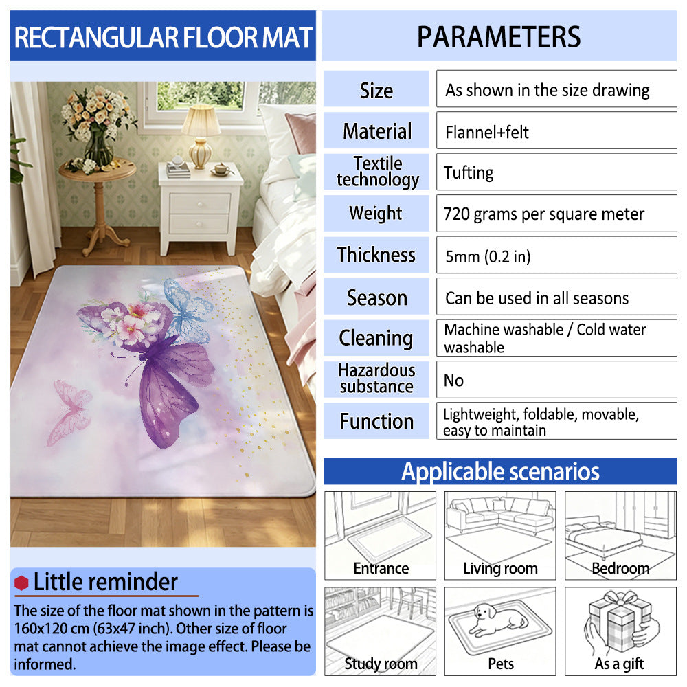 Decorative Butterfly Print Area Rug | High & Bury