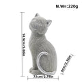 Decorative Cat Figurine Silver Black | High & Bury