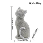 Decorative Cat Figurine Silver Black | High & Bury