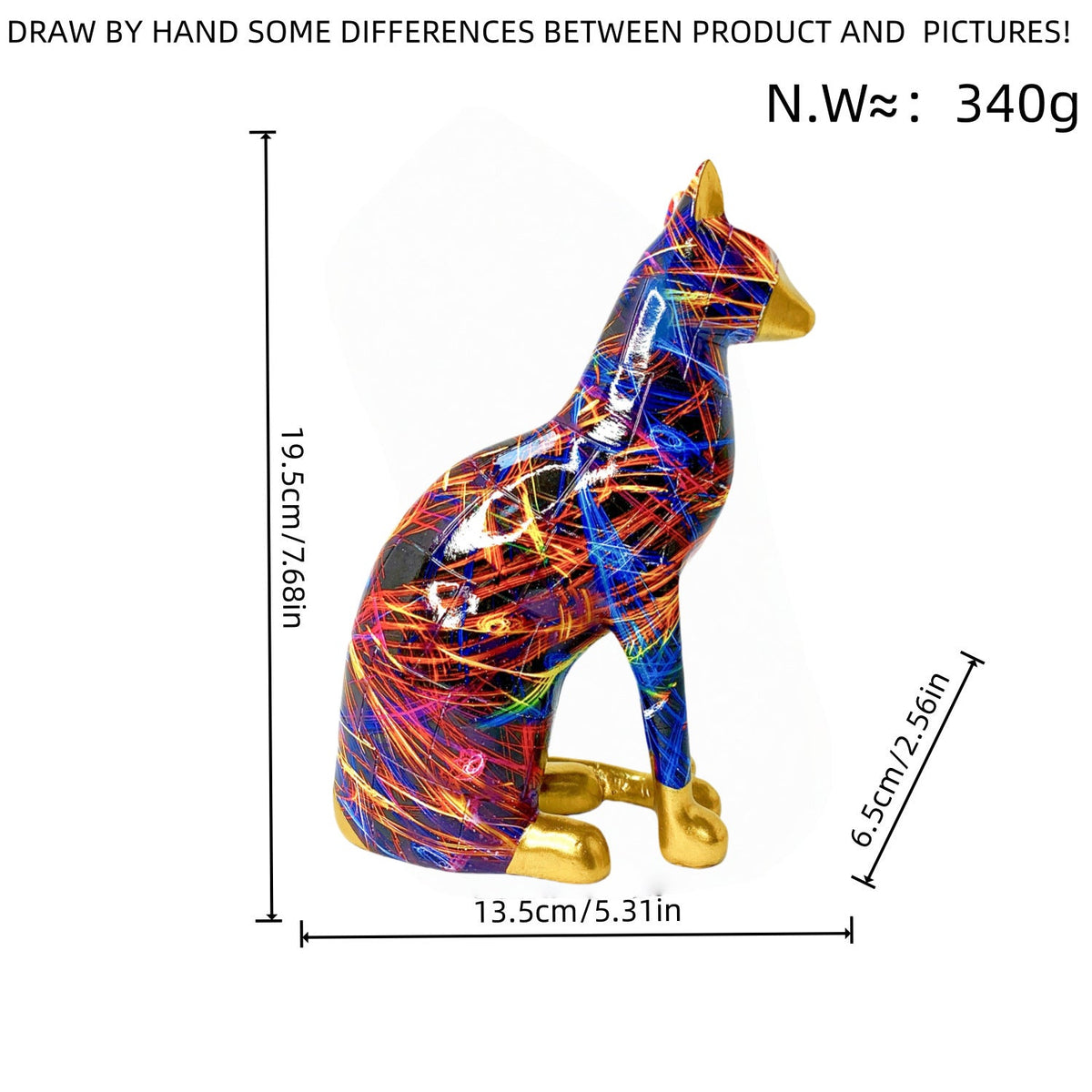 Decorative Cat Statue in Modern Art Style | High & Bury