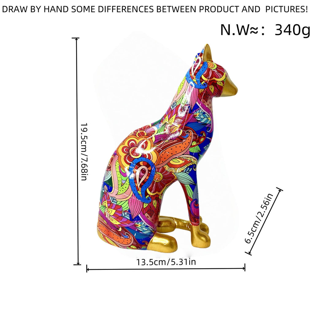 Decorative Cat Statue in Modern Art Style | High & Bury