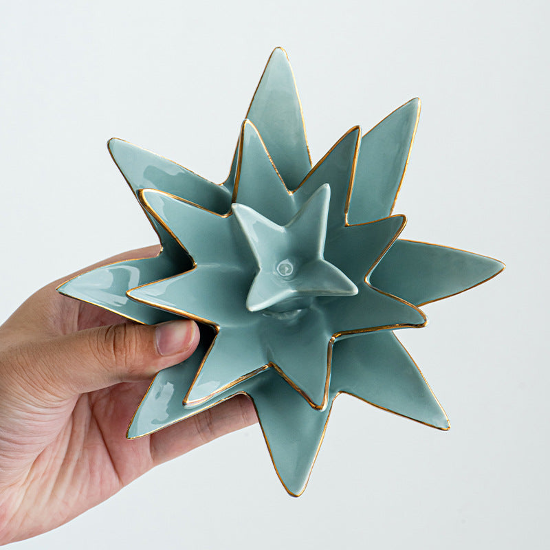Decorative Ceramic Bowl Vanilla White Silver Fir Blue | High & Bury
