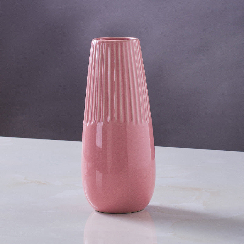 Decorative Ceramic Vase Pink Blue White | High & Bury