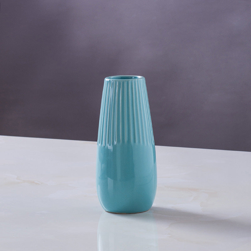 Decorative Ceramic Vase Pink Blue White | High & Bury