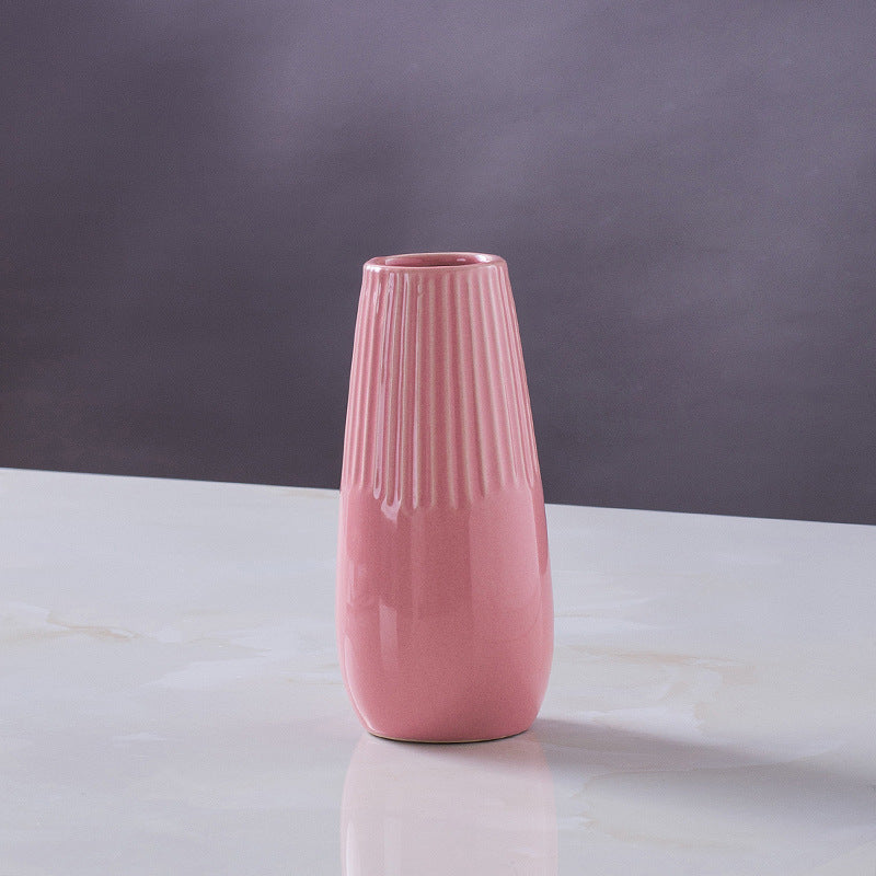 Decorative Ceramic Vase Pink Blue White | High & Bury