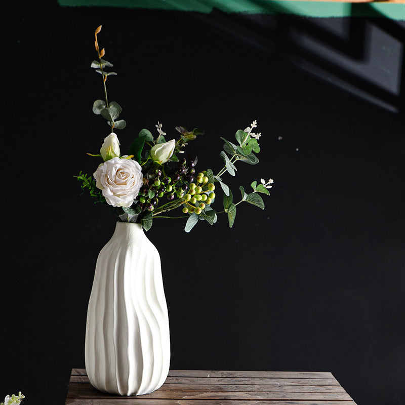 Decorative Ceramic Vase Syd10W163L Milky-White Syd10W163S | High & Bury