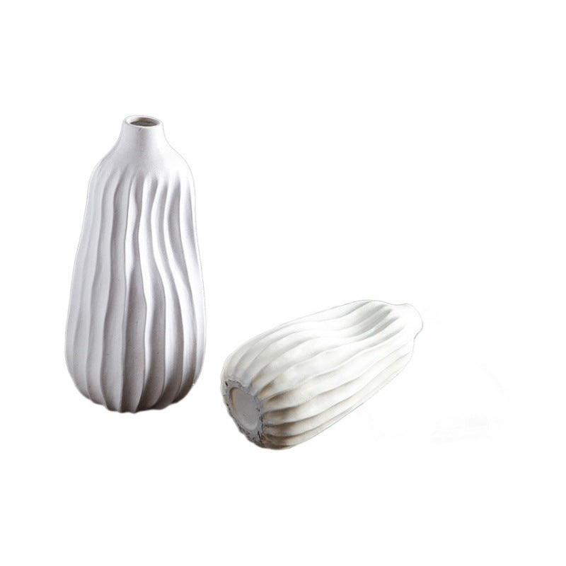 Decorative Ceramic Vase Syd10W163L Milky-White Syd10W163S | High & Bury