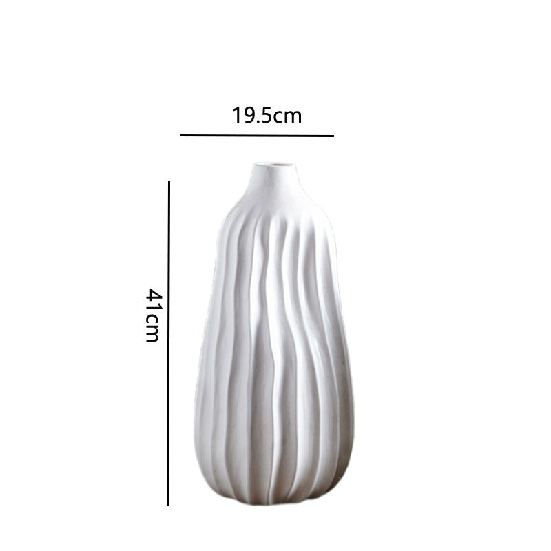 Decorative Ceramic Vase Syd10W163L Milky-White Syd10W163S | High & Bury