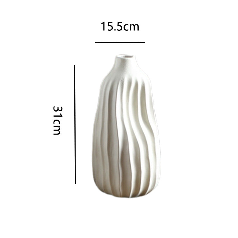 Decorative Ceramic Vase Syd10W163L Milky-White Syd10W163S | High & Bury