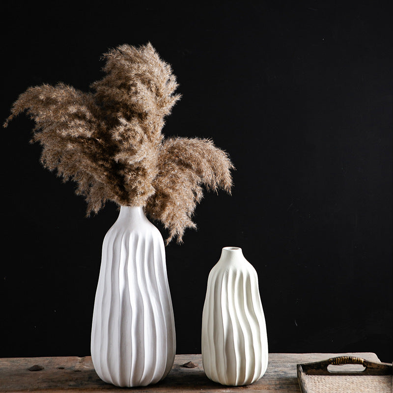 Decorative Ceramic Vase Syd10W163L Milky-White Syd10W163S | High & Bury