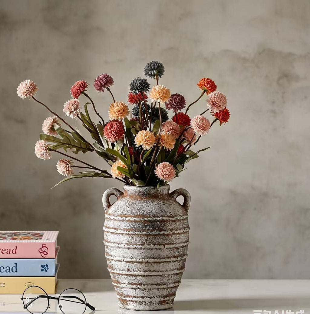 Decorative Ceramic Vase White Blackgold | High & Bury