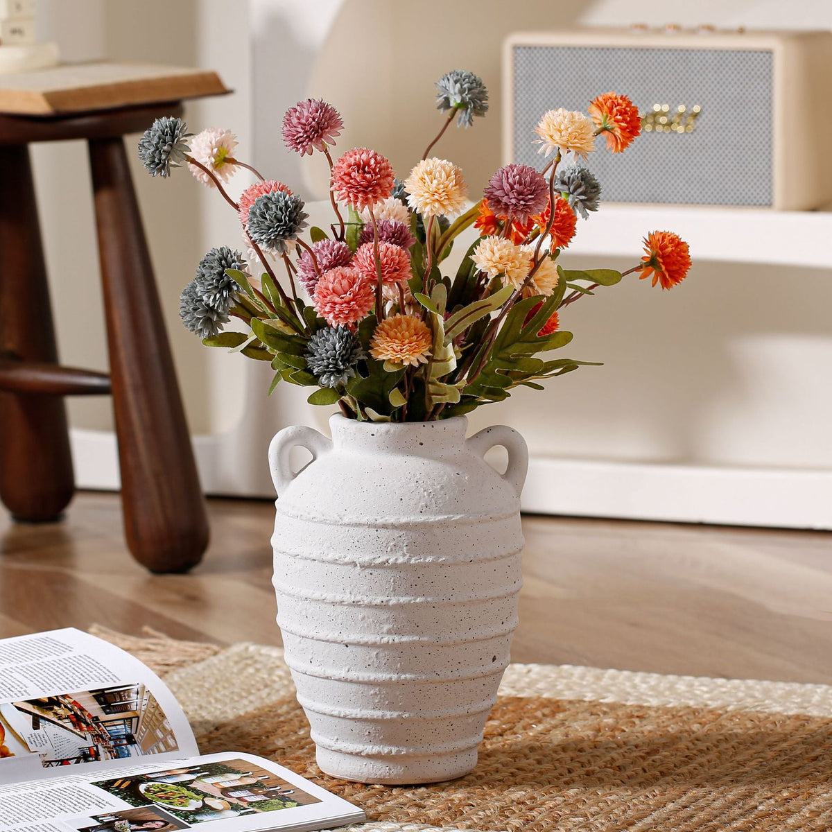 Decorative Ceramic Vase White Blackgold | High & Bury