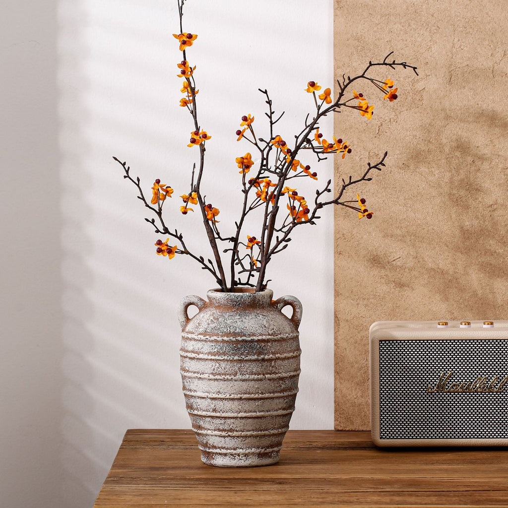 Decorative Ceramic Vase White Blackgold | High & Bury