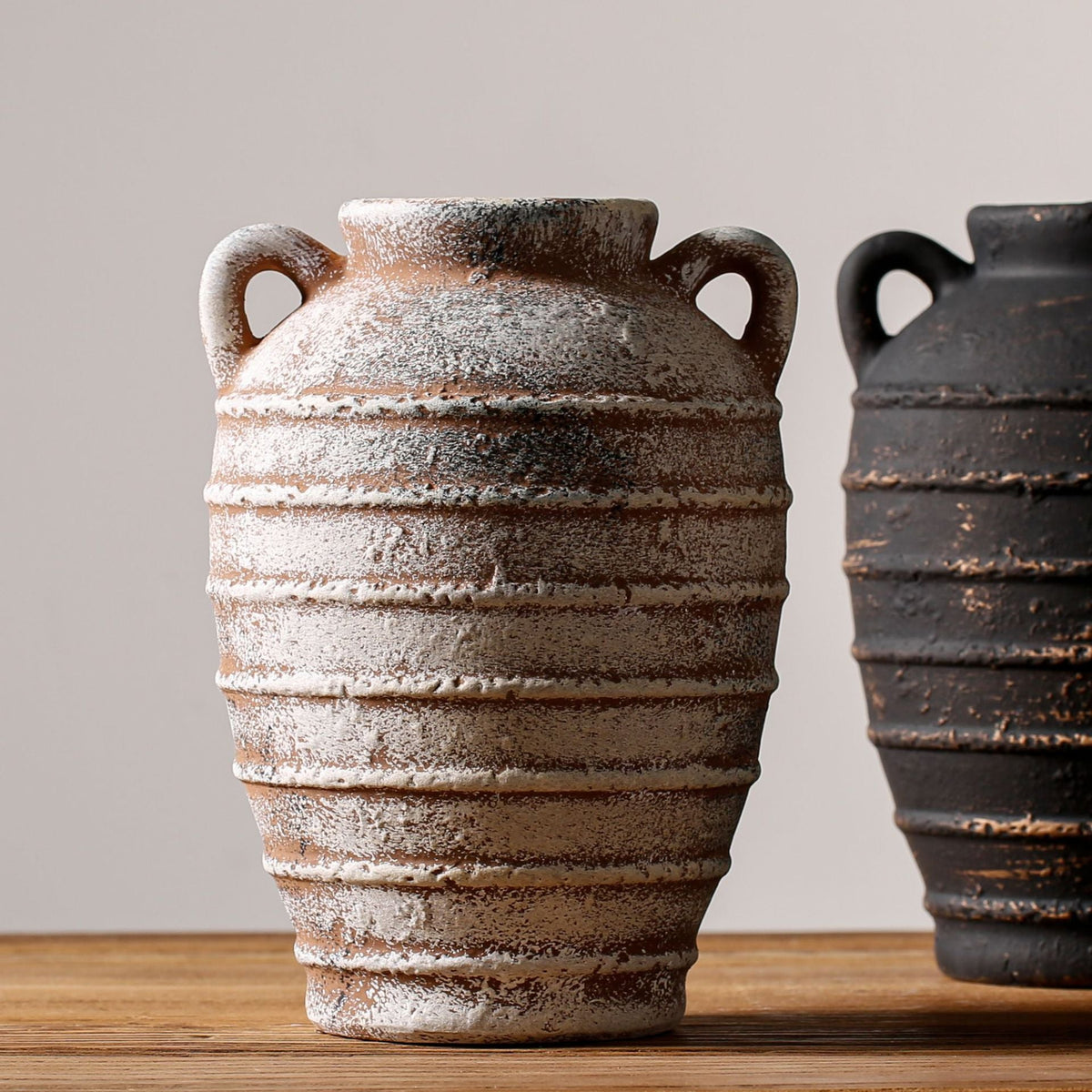 Decorative Ceramic Vase White Blackgold | High & Bury