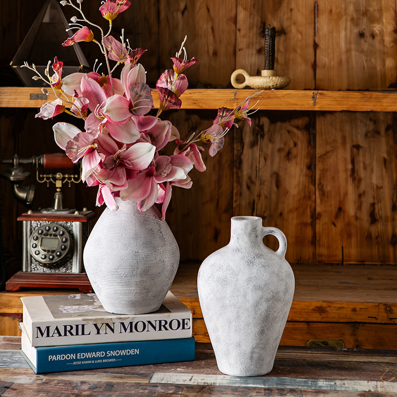 Decorative Ceramic Vase White Show Details Black | High & Bury