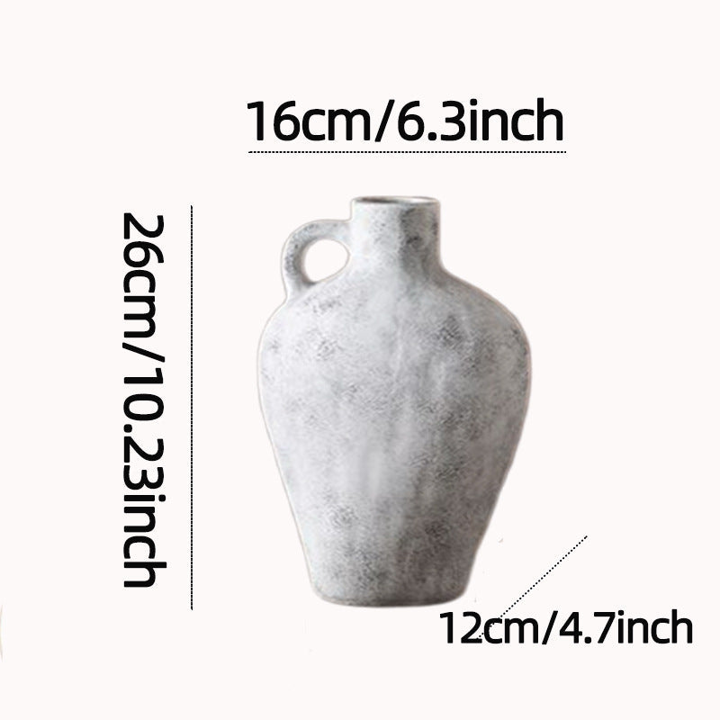 Decorative Ceramic Vase White Show Details Black | High & Bury