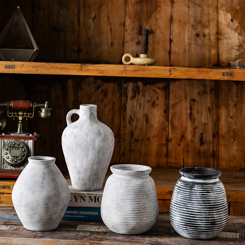 Decorative Ceramic Vase White Show Details Black | High & Bury