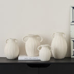 Decorative Ceramic Vase with Artistic Ribbed Pattern | High & Bury