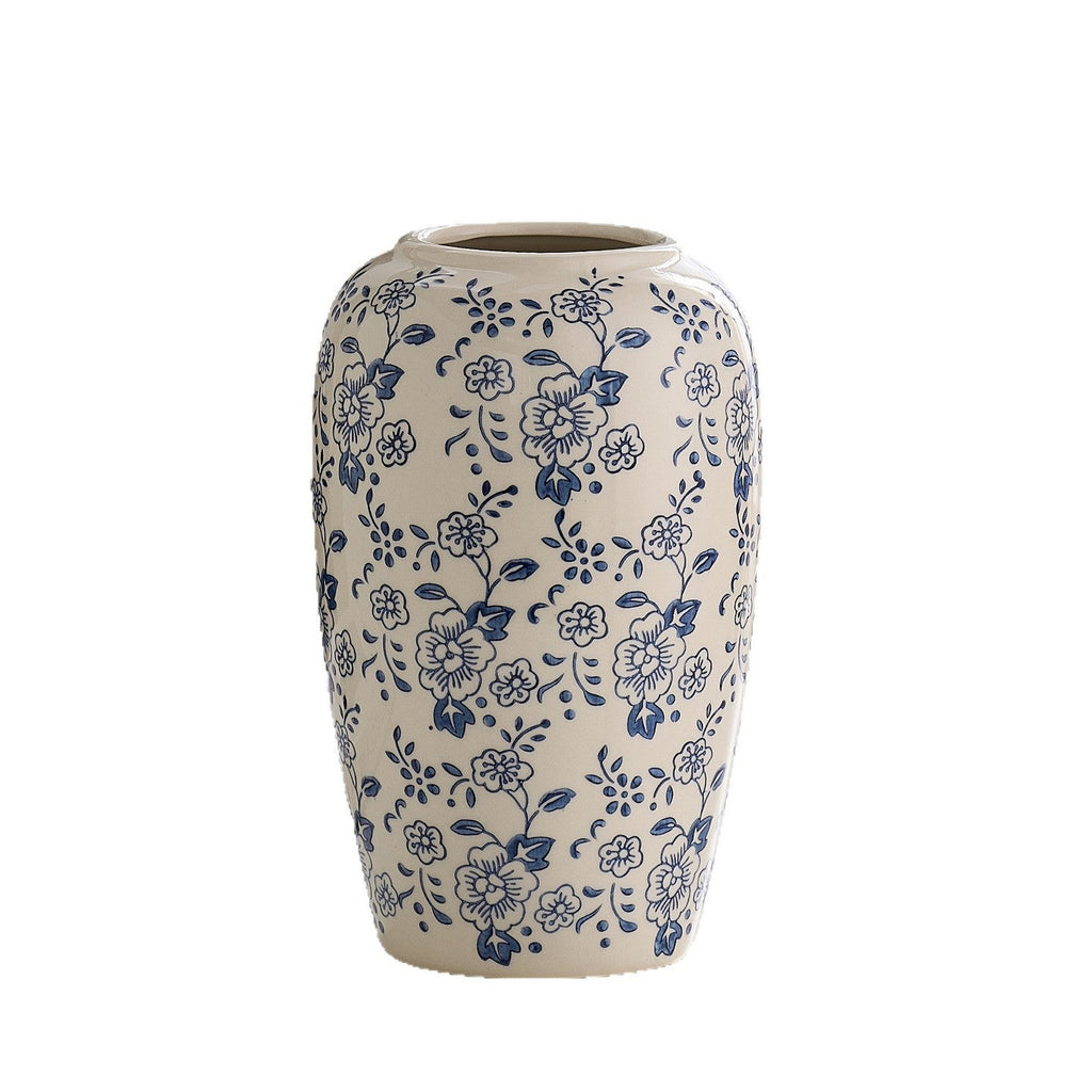 Decorative Ceramic Vase with Floral Pattern | High & Bury