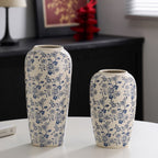 Decorative Ceramic Vase with Floral Pattern | High & Bury