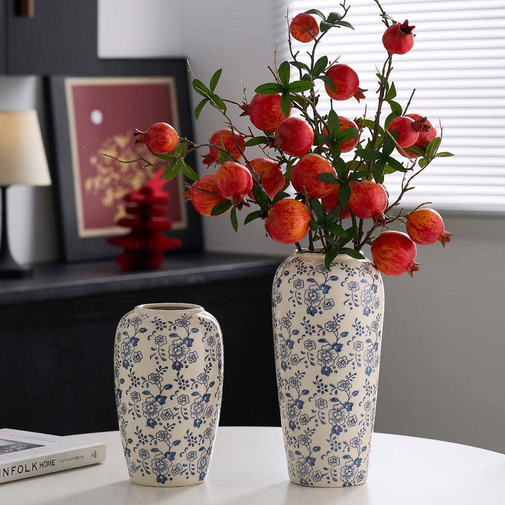 Decorative Ceramic Vase with Floral Pattern | High & Bury
