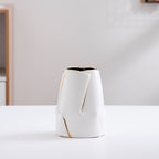 Decorative Ceramic Vase with Golden Accents | High & Bury