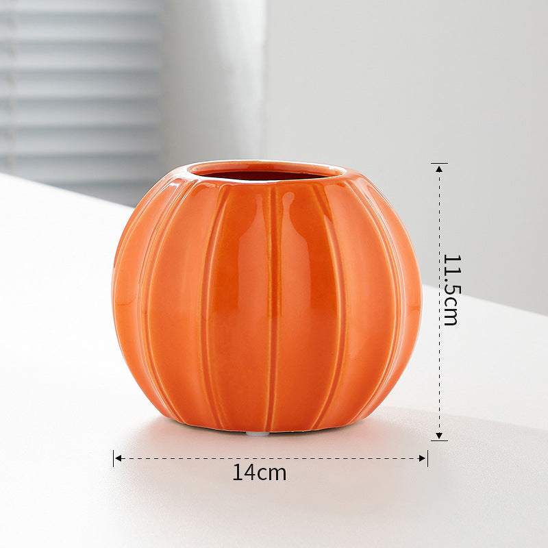 Decorative Ceramic Vase with Modern Ribbed Design | High & Bury