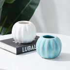 Decorative Ceramic Vase with Modern Ribbed Design | High & Bury