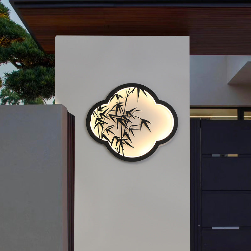 Decorative Cloud-Shaped LED Wall Lamp with Bamboo Silhouette | High & Bury