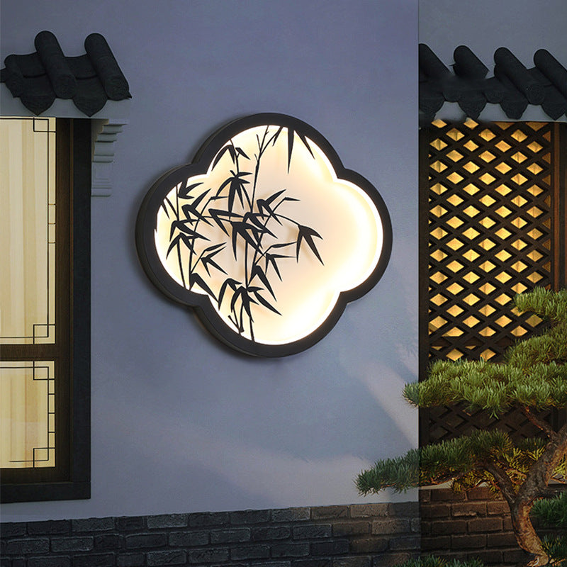 Decorative Cloud-Shaped LED Wall Lamp with Bamboo Silhouette | High & Bury
