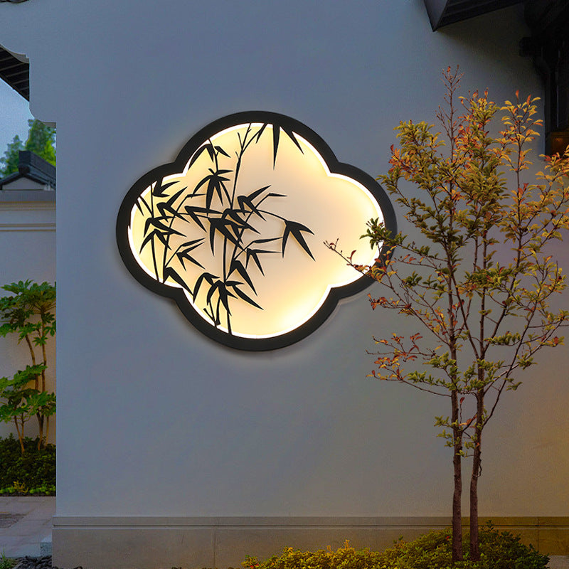 Decorative Cloud-Shaped LED Wall Lamp with Bamboo Silhouette | High & Bury