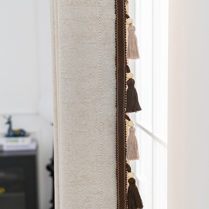 Decorative Curtain with Tassel Trim | High & Bury