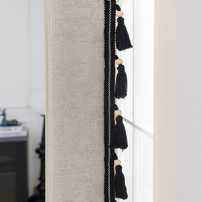 Decorative Curtain with Tassel Trim | High & Bury