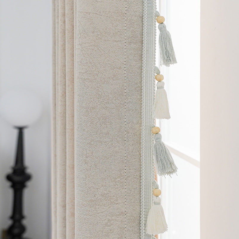 Decorative Curtain with Tassel Trim | High & Bury
