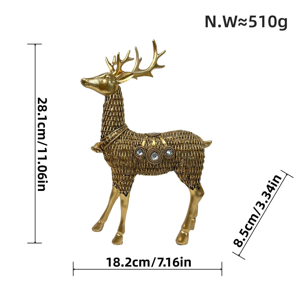 Decorative Deer Figurine with Glitter Details | High & Bury