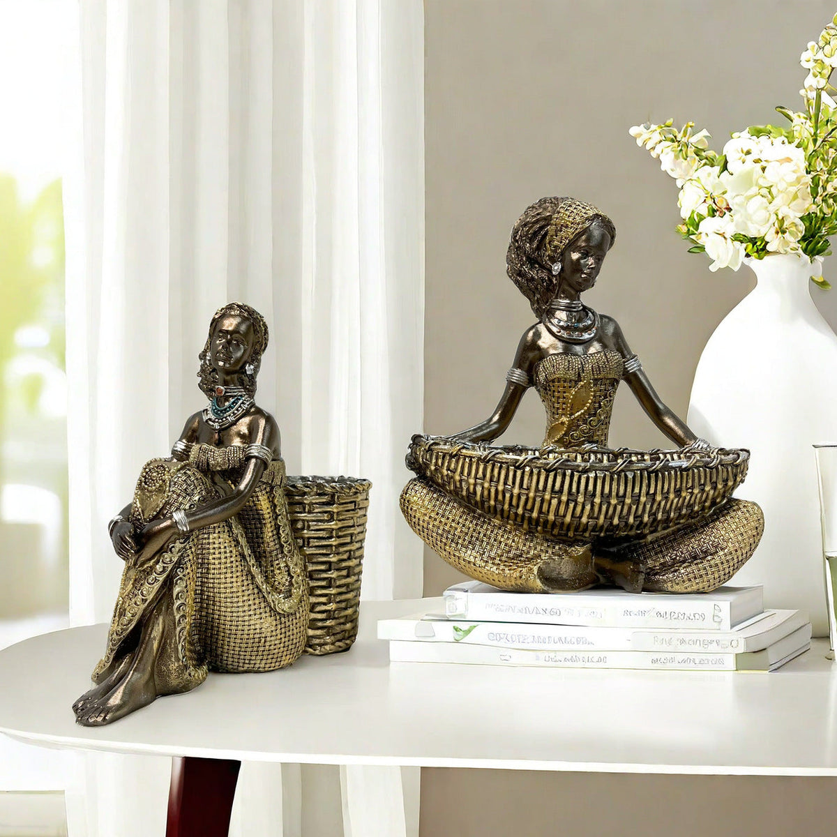 Decorative Deer Figurine with Glitter Details | High & Bury
