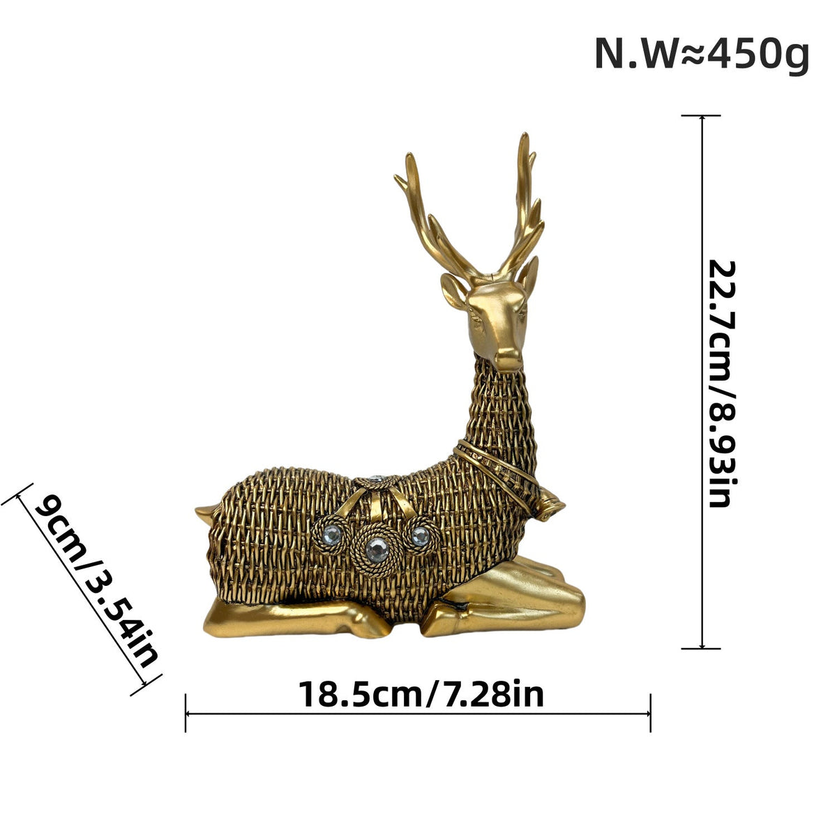 Decorative Deer Figurine with Glitter Details | High & Bury