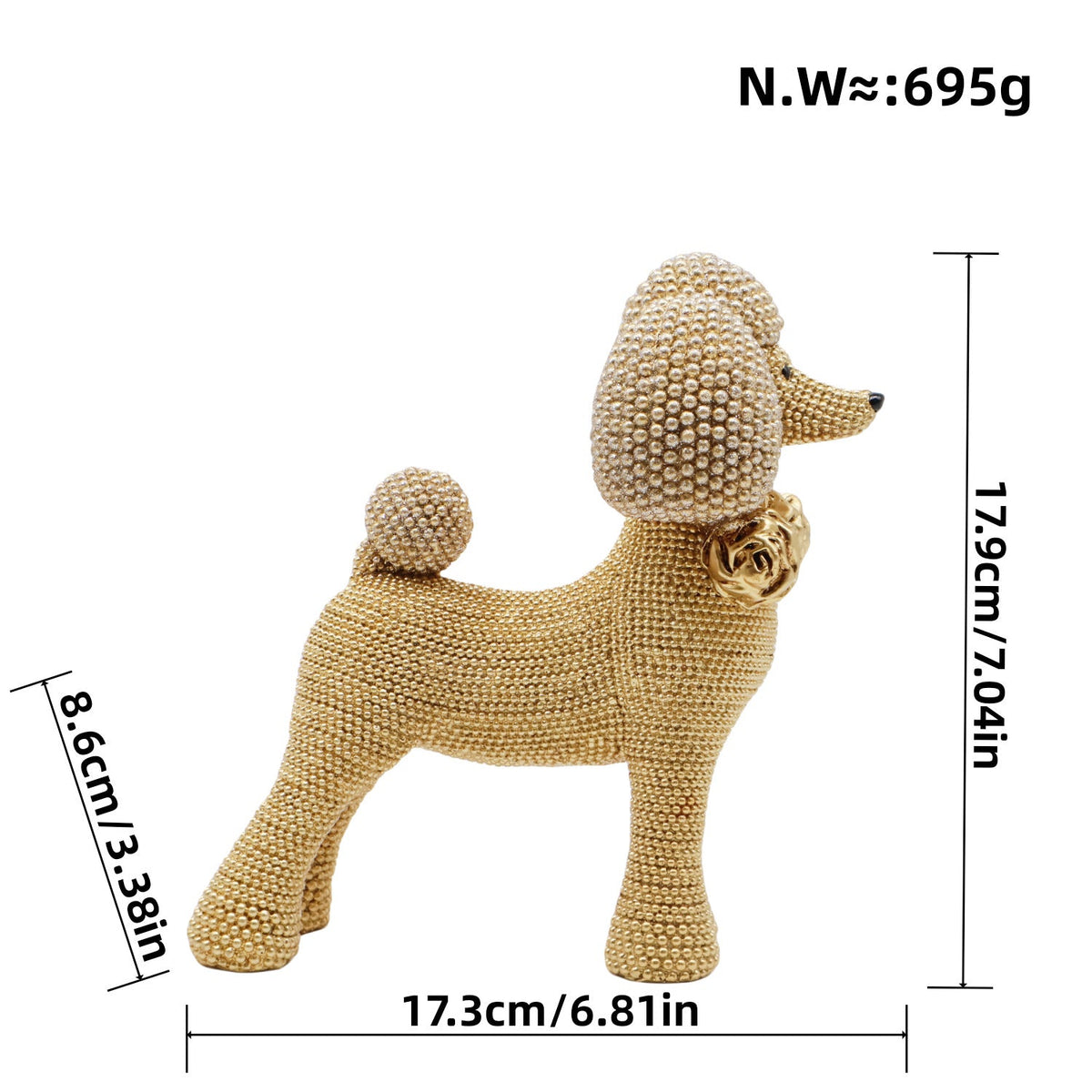 Decorative Dog Sculpture Silver Black | High & Bury